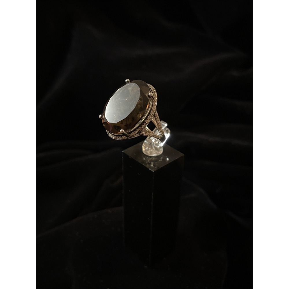 JTV 9.25 Sterling Silver Smokey Topaz Ring 5